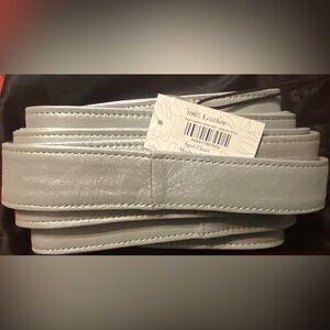 Sassy Jones Yaya Leather Wrap Belt - Metallic Silver